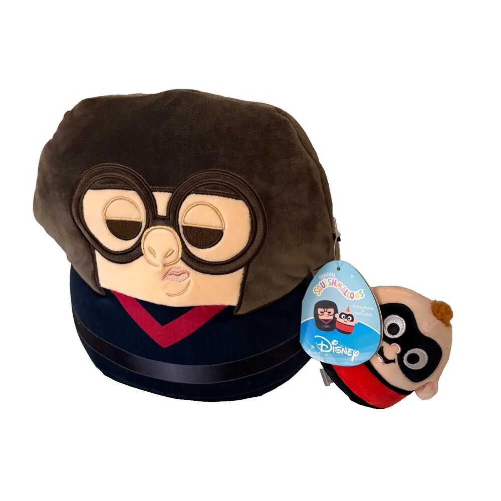 Disney Squishmallow Edna & Jack-Jack Plush Stuffed Toy 10" NWT